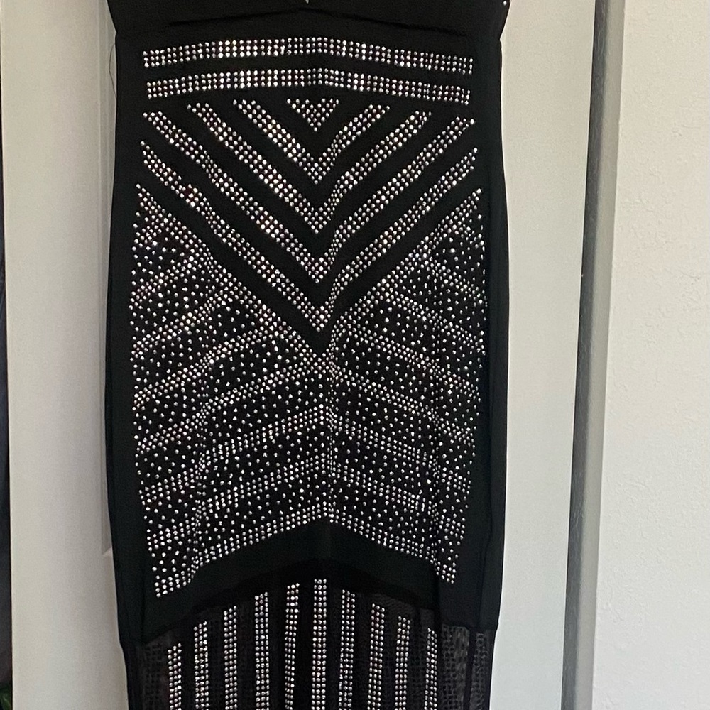 Long black gown with diamonds